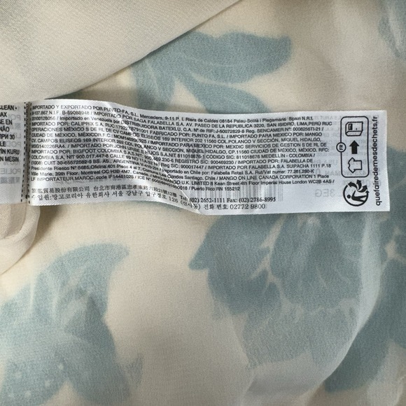 NEW Mango MNG‎ Maxi Dress White Blue Floral Sundress Slit Ruffle Wedding Size 18 - Picture 15 of 16